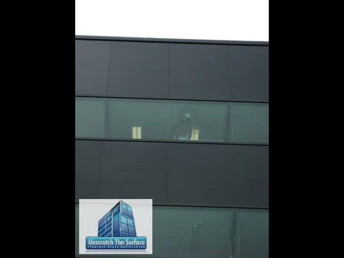 Tempered Window Resurfacing - Epic Results | Dallas TX Tempered Window Resurfacing - Football Pressbox Glass Dallas Texas