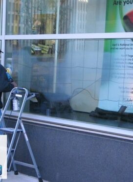 acid etched glass graffiti removal - Denver, CO