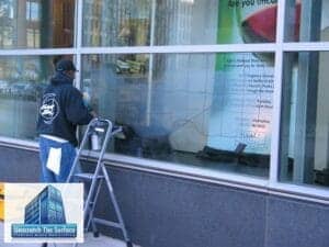 acid etched glass graffiti removal - Denver, CO