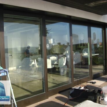 scratched tempered glass door