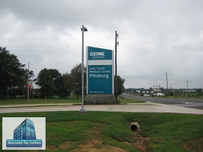 Pittsburg TX Glass Scratch Repair | Saved Client $161K East Texas Medical Center Pittsburg TX before glass scratch repair