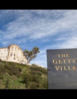 Getty Villa Malibu CA glass scratch removal - first major commercial project 2005