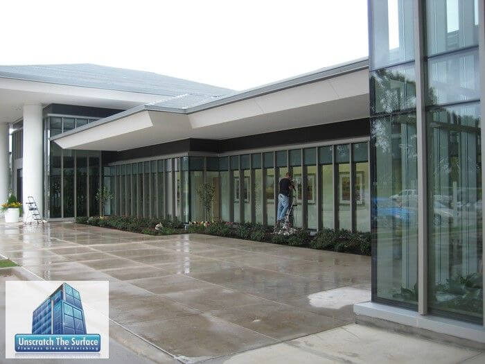 Pittsburg TX Glass Scratch Repair | Saved Client $161K Glass polishing final stage Pittsburg TX 179 sq ft per day