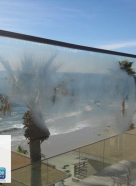 Deep Glass Scratch Graffiti Removal - Tempered - Laguna Beach, CA