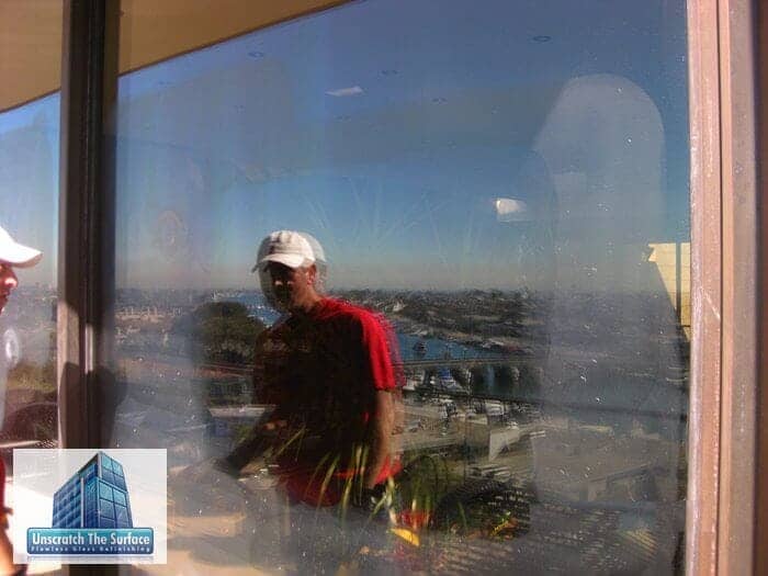 Unlocking Savings: The Cost of Scratched Glass Repair - Save More than Money Noticeable difference during the polishing process as the glass becomes clear again.