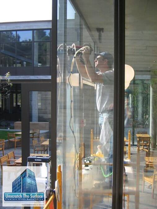 Getty Villa Glass Scratch Removal | The Job That Started It All | Malibu CA couldn't see what I was doing there!"Getty Villa glass scratch removal - working blinded by Malibu sun in December 2005