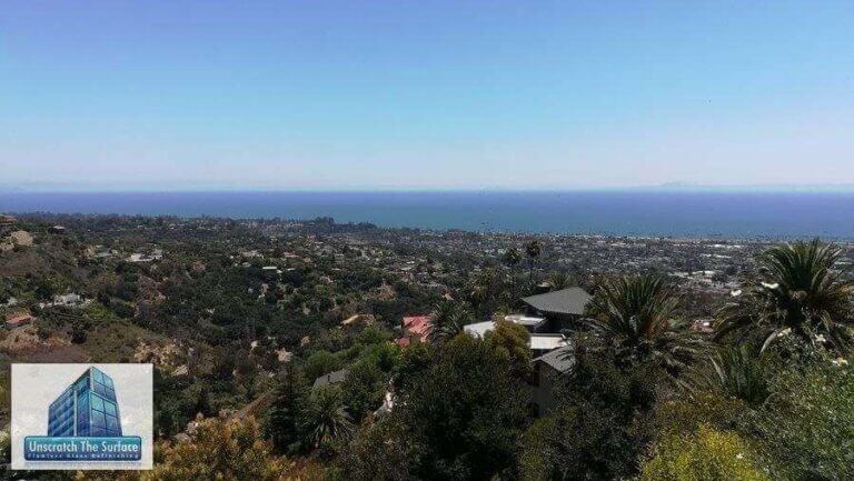 Tempered glass scratch removal Santa Barbara CA completed project