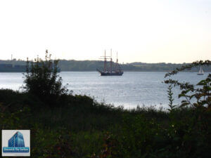 Glass Resurfacing Germany (Heikendorf) We saw old sailing ship while working on scratched glass in Kiel, Germany.