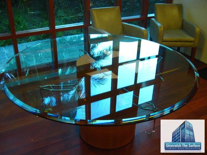 Scratched Glass Table Resurfacing deep scratch removal after resurfacing