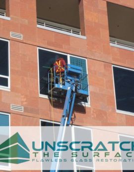 Remove glass scratches from Denver mid-rise windows