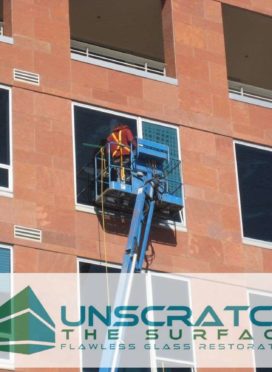 Remove glass scratches from Denver mid-rise windows