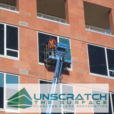 Remove glass scratches from Denver mid-rise windows