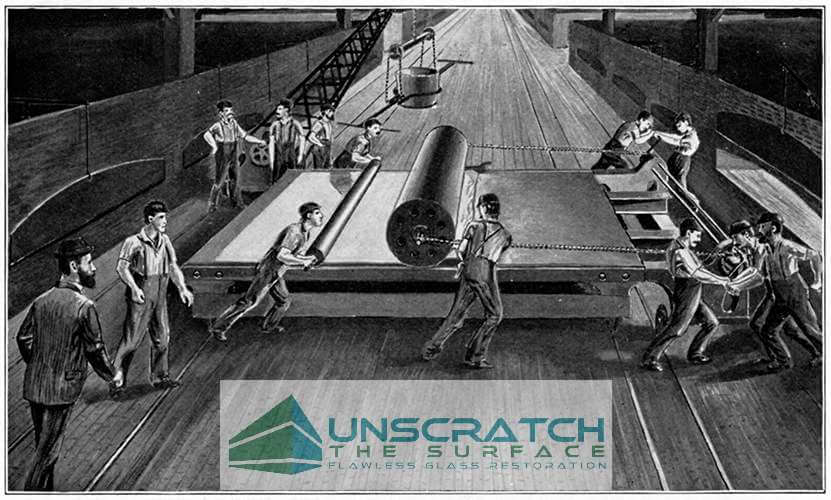 rolling the plate glass making process