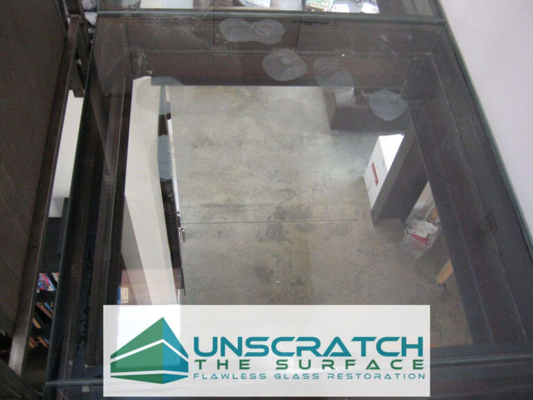 only spot repair to fix glass scratches on floor
