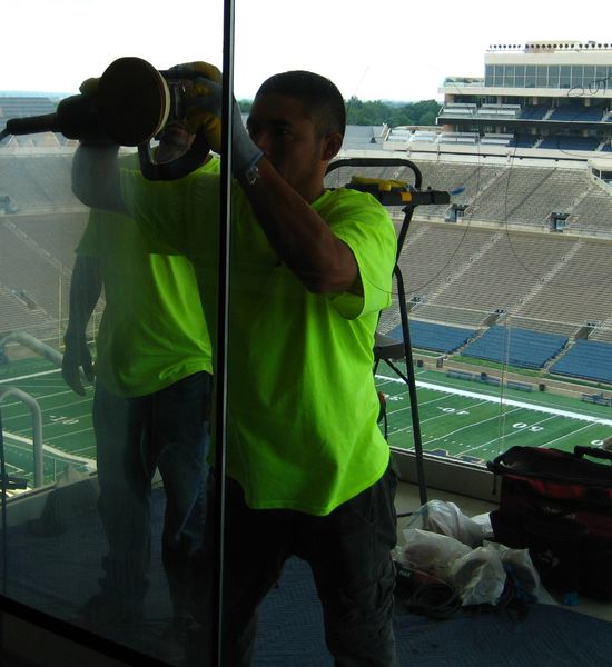 notre dame glass resurfacing